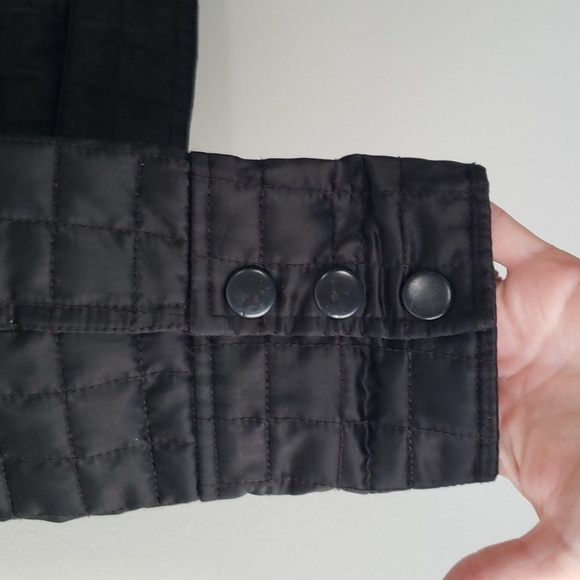 Gap Quilted Jacket Women Medium Black Pockets Motorcycle Bikercore Y2K Retro - Picture 3 of 15